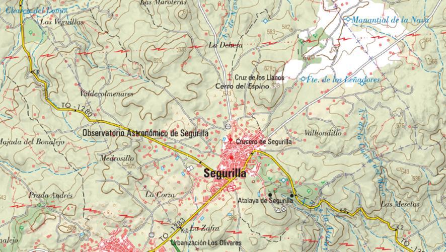 Mapa de localización del Observatorio Astronómico de Segurilla